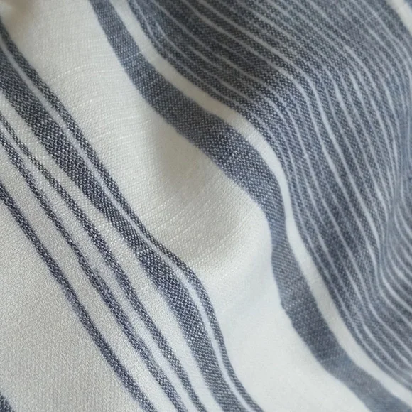 Naked Zebra Denim Blue & White Stripe Rayon Strapless Cropped Pantsuit Jumper S - Picture 10 of 11